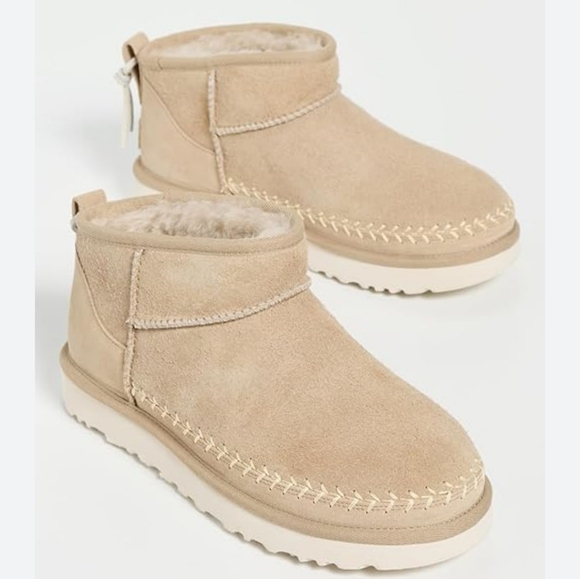 UGG Shoes - Size 8 UGG Classic Ultra Mini Biarrite Tan Suede Ankle Boots For Women's
